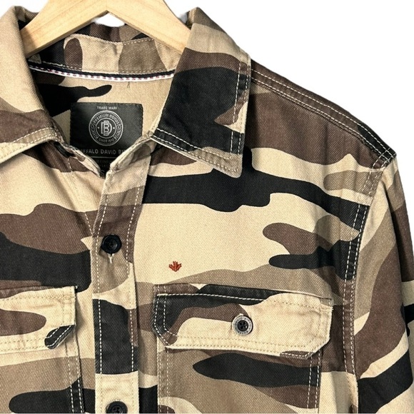 Buffalo David Bitton Jeremo Camo Button Down Long Sleeve Shirt Men's Small - Picture 3 of 15